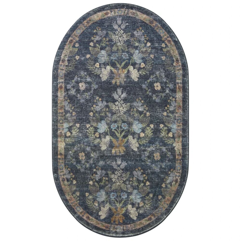 Rifle Paper Co. x Loloi Courtyard Navy Area Rug feat. CloudPile